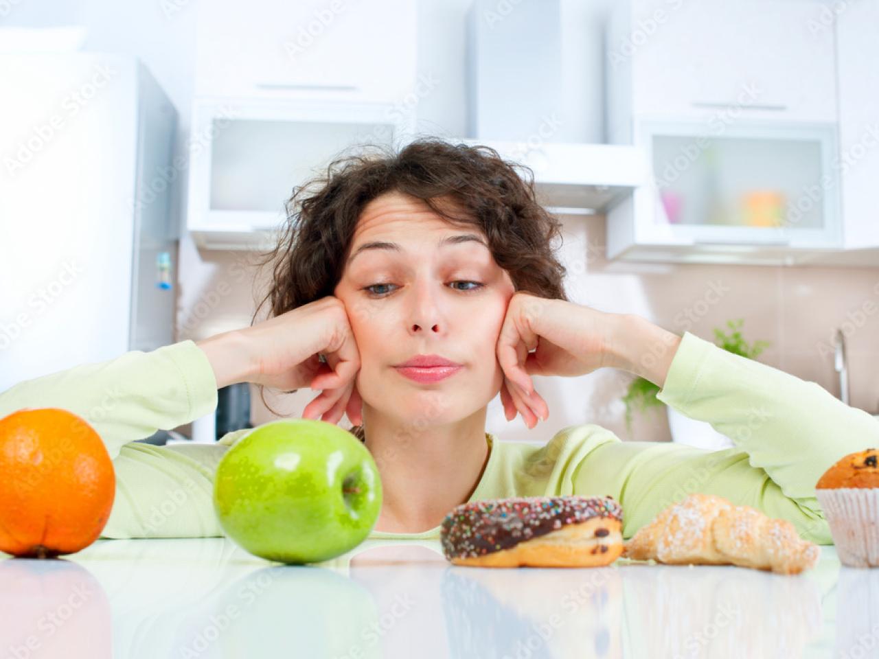 woman making a food choice