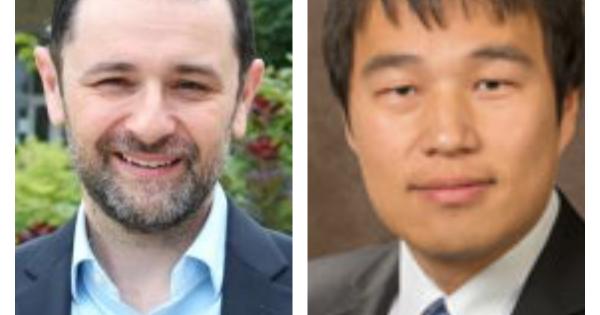 photo collage of a white male and an Asian male